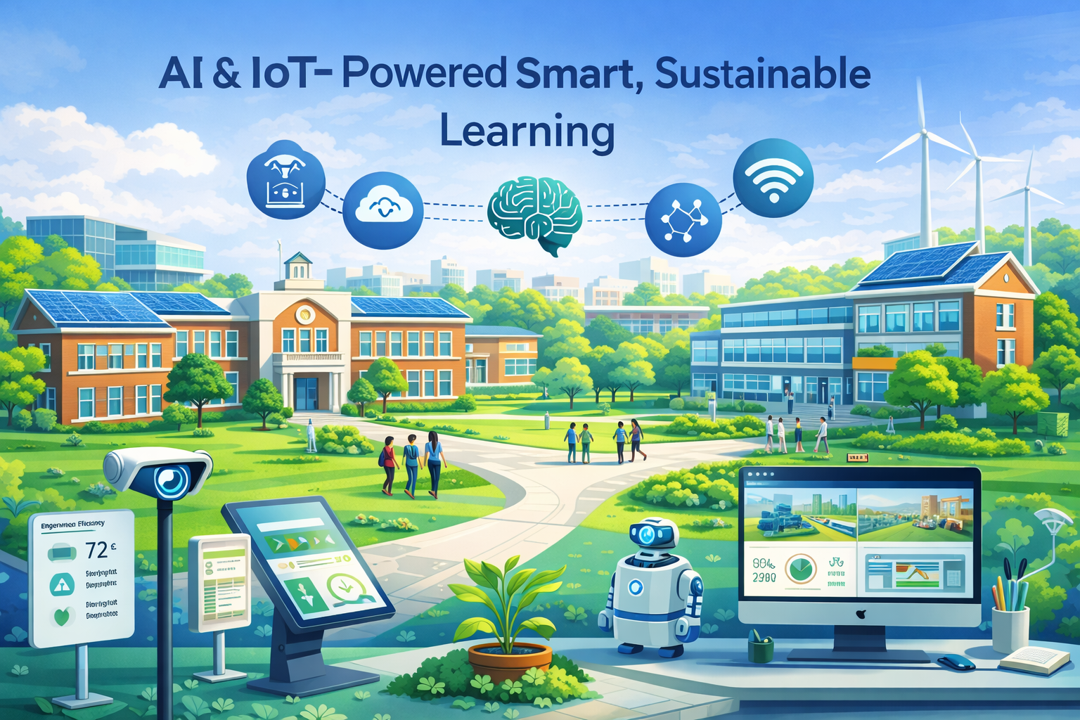 AI and IoT for Smart Education Illustration